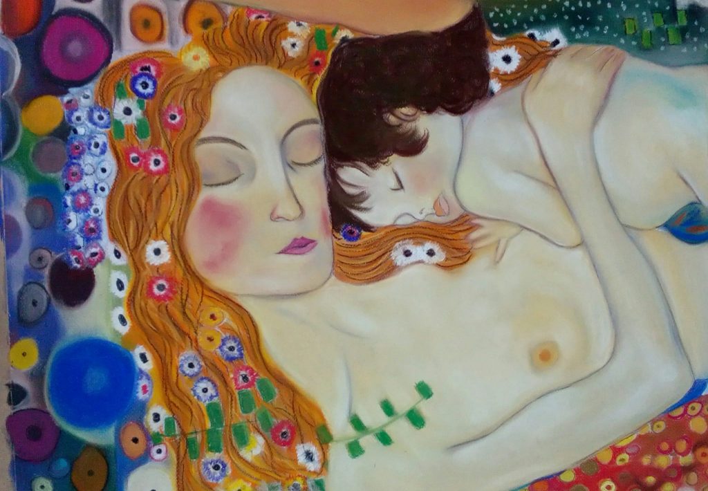 Pintura de Klimt pintada por Maria