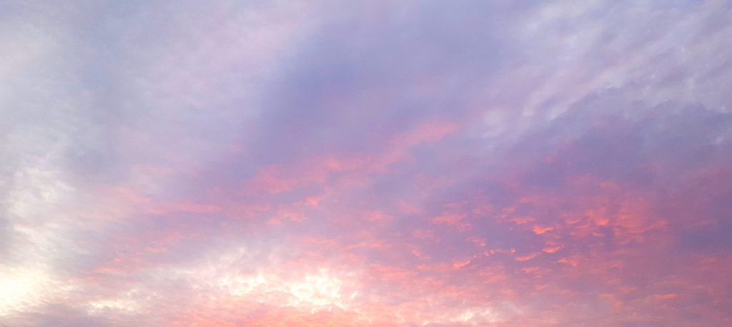 Nubes en el cielo rosado